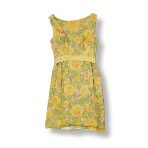 VTG | Delightful 1960s Spring Garden Floral Print Chiffon Mini Dress